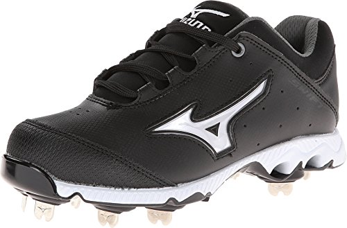 Mizuno Women's 9-Spike Swift 3 Switch Softball Cleat,Black/White,10.5 M US