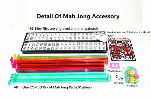 Juego de Mahjong Americano 166 piezas con bolsa y rack miniatura 3