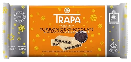 Trapa - TURRONES. Tableta de Turrón de Chocolate Blanco y Galleta Negra. - 120 gr Cover