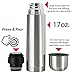 Vacuum Flask, 17 Oz BuyAgain Double Wall Stainless Steel Beverage Insulated Bottle With Screw Top & Leak Proof.