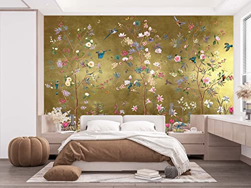 Cliouar-Wall Mural Wallpaper For Bedroom Living Room Wallpaper 3D Wallpaper Decoration Flowers And Birds Wallpaper 103" X 69"(Not Self-Adhesive) #TOP2