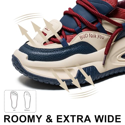 Men's Walking Chunky Shoes, Men Fashion Sneakers Shoes, Casual Comfortable Non Slip Platform Shoe, Lightweight Retro Casual Shoe2