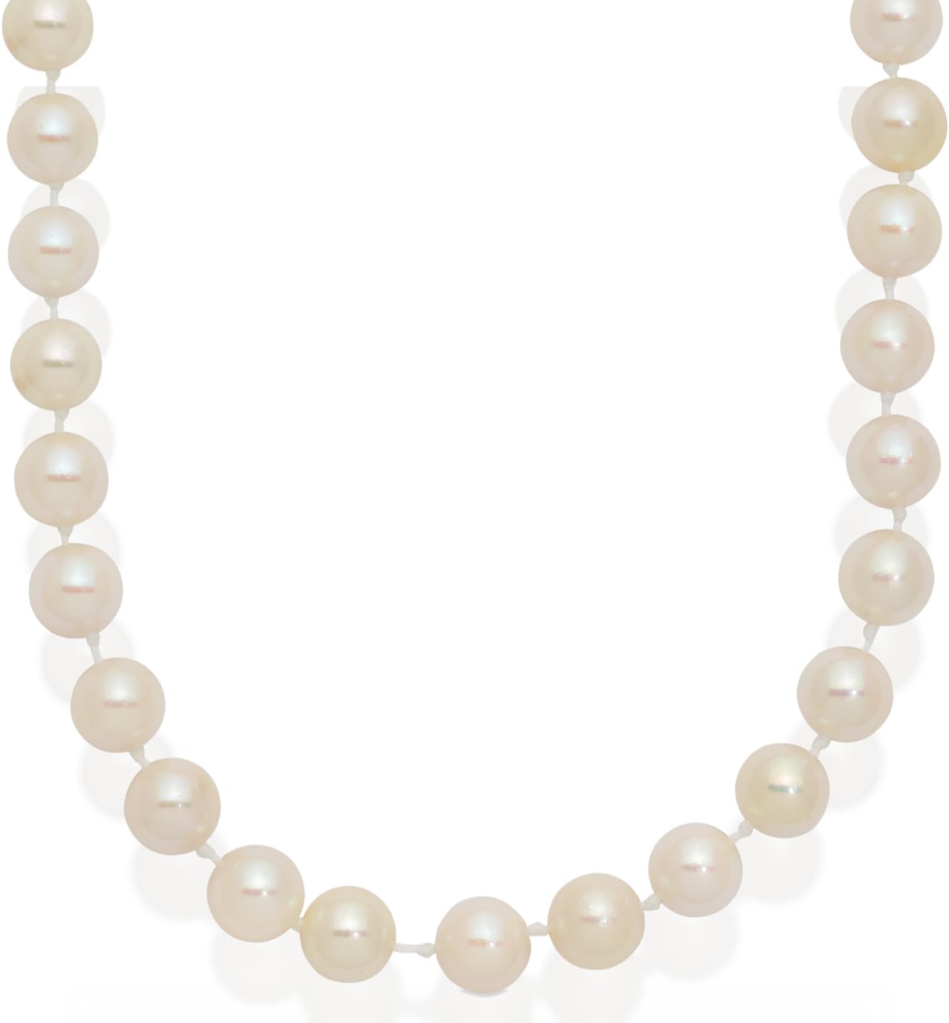 IceCarats 14K Solid Yellow Gold 5mm Akoya Pearl Bead Chain Necklace Prong Set, Polished