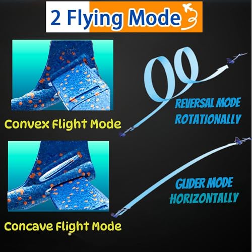 Image of GRAPHENE Kids Airplane Toy Large Throwing Foam Plane Glider Flying Aeroplane for Kids 17.5inch Led Light 2 Flying Mode Paper Airplane Launcher Aircraft Toy for Outdoor Gift for 5-14 Years Boys Girls