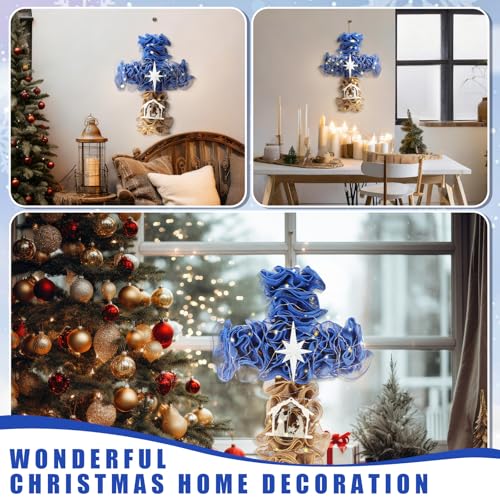 Couronne de Noël chrétienne LED déco crèche Jésus pour fenêtre