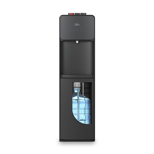 Brio 130 Series Bottom Load Water Cooler Dispenser for 5 Gallon Bottles, Hot, Room & Cold, Great for Home or Office, Child Safety Lock, Empty Bottle Alert, Energy Star 3.0, Black