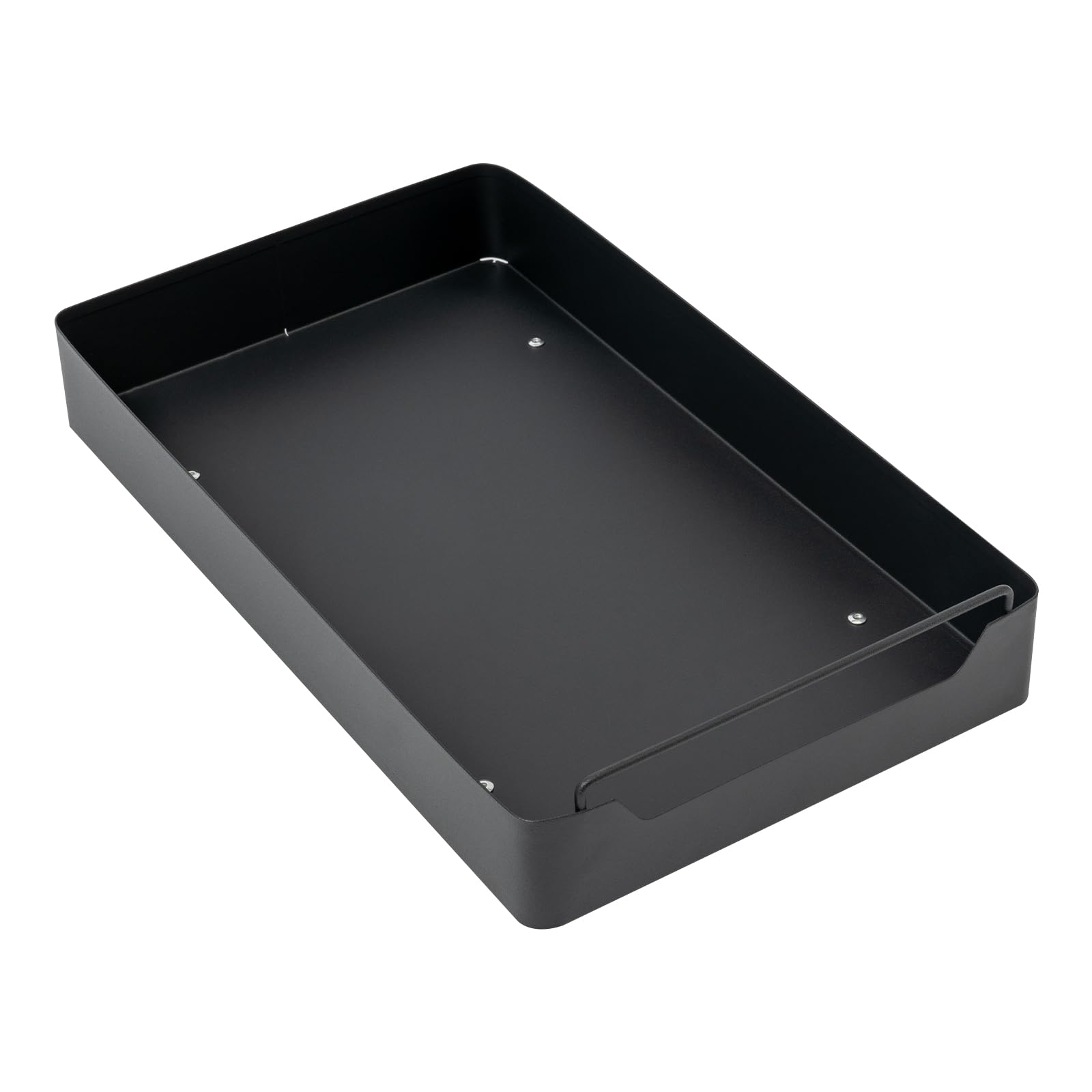 Cassetto telescopico in metallo, 43 x 25 x 7 cm, estraibile, per cucina, cucina, bagno (nero)