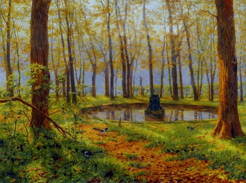 Lienzo artístico de 60x90cm con impresión de alta calidad el parco in autunno para pared