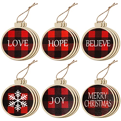 wexpw 18 Stück Weihnachten Holzscheiben Ornament Cover