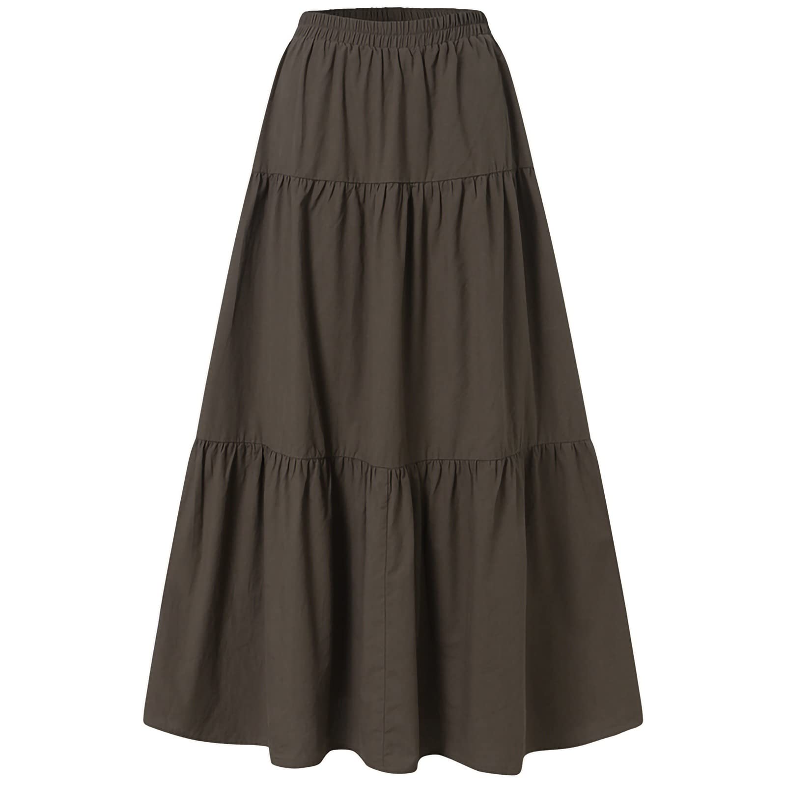 Women Fairy Grunge Long Skirts Vintage Flared Maxi Skirt Elastic Waist Big Hem Skirts