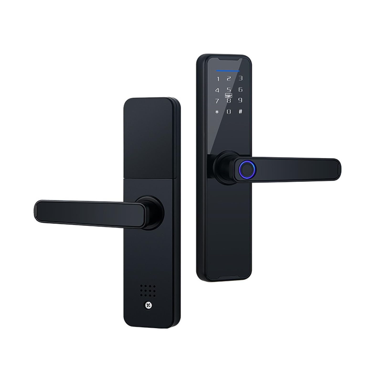 Serratura intelligente biometrica App Sblocco remoto senza chiave Porta elettronica Wi-Fi(Noir,Single tongue)
