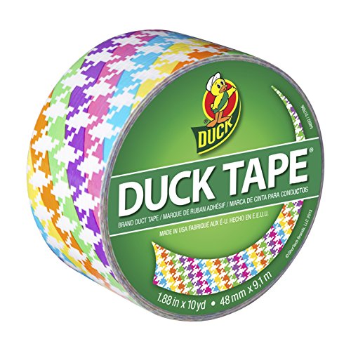 Duck Brand 282595 Neon Houndstooth Printed Duct Tape, 1.88 Inch by 10 Yards, Single Roll
