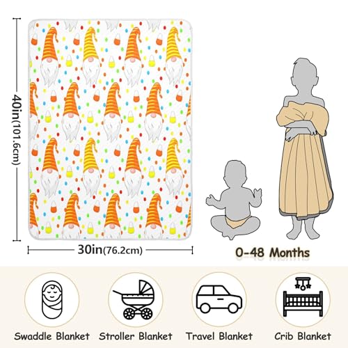 Burbuja Orange Gnomes Baby Blanket for Boys Girls, Nursery Soft Warm Swaddling Receiving Baby Blankets, 30x40 in Toddler Blanket3