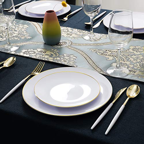 Supernal B0828V18D5 102Pcs Gold Plastic Cutlery thumb #5