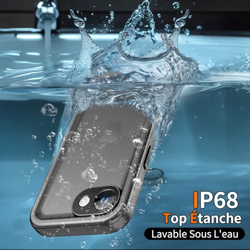 Cozycase Coque Top Antichoc IP68 Étanche 360 Integrale pour iPhone 16e/17e – vue 4