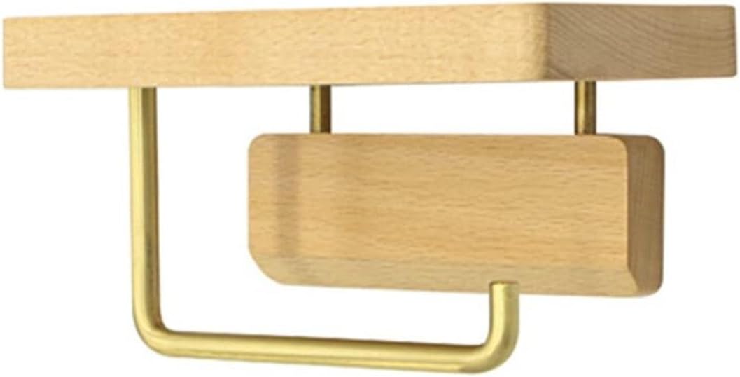 Bathroom Tissue Holder Wood Kitchen Roll Holder with Shelf Wall Mounted Kitchen/Bathroom Toilet Paper Bathroom Tissue Shelf Wall Mounted(Beech,18cm)