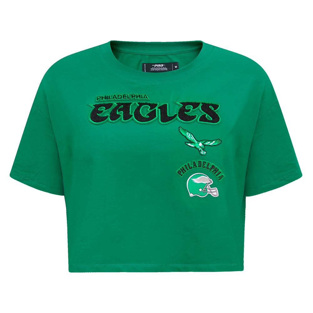 Pro Standard Womens NFL Philadelphia Eagles Retro Classics Short Sleeve Boxy Tee Kelly Green XL