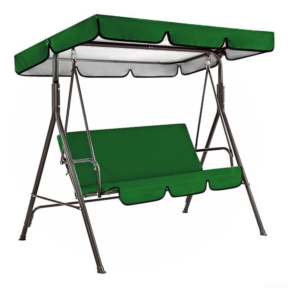 Set di ricambio per dondolo da giardino a 3 posti, con baldacchino e coprisedili, impermeabile e resistente ai raggi UV (grigio)