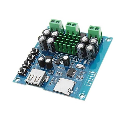 HiLetgo TPA3116D2 Bluetooth Amplifier Board Dual Channel 50W + 50W DC 12-24V Support TF Card U Disk Wireless Bluetooth Amplifiers