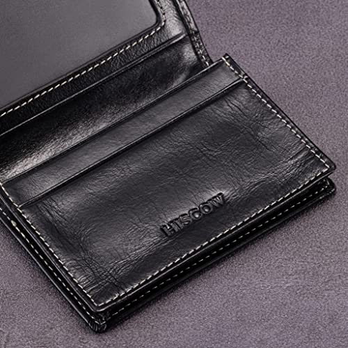 Image of HISCOW Business Card Holder with Large Compartment - Full Grain Leather