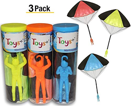 Toys+ Skydiver Parachute Men 3 Piece Set- Tangle Free