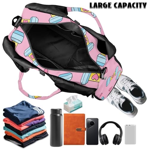 GLENLCWE Dumbbel Gym Holder Bag for Women Hygienic Yoga Mat Bag with Zipper Sports Bags with Yoga Mat Holder, Pink Sports Bags for Exercises Fitness Travel Dance Work4