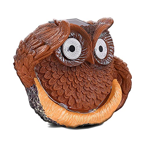Aoheuo Outdoor-Statuen, solare Gartenskulptur, helle Eule Cover