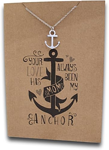 Embellished Stainless Steel Pendant Necklace On Message Card Anchor Always Been
