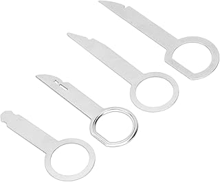 Ferramenta de remoção de rádio de carro, pacote com 4 chaves de remoção de rádio do carro, ferramenta de remoção de rádio, ferramenta de remoção de áudio do carro, ferramenta universal de liberação de CD de aço inoxidável