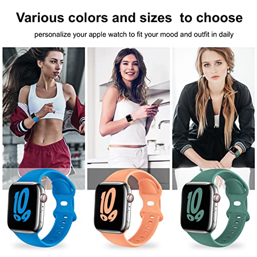 Image of (6 Packs) Sport Bands Compatible with Apple Watch Band 38mm 40mm 41mm 42mm 44mm 45mm 46mm 49mm Silicone iWatch Band Ultra 3 2 1 SE Series 11 10 9 8 7 6 5 4 3 2 1 Women Men