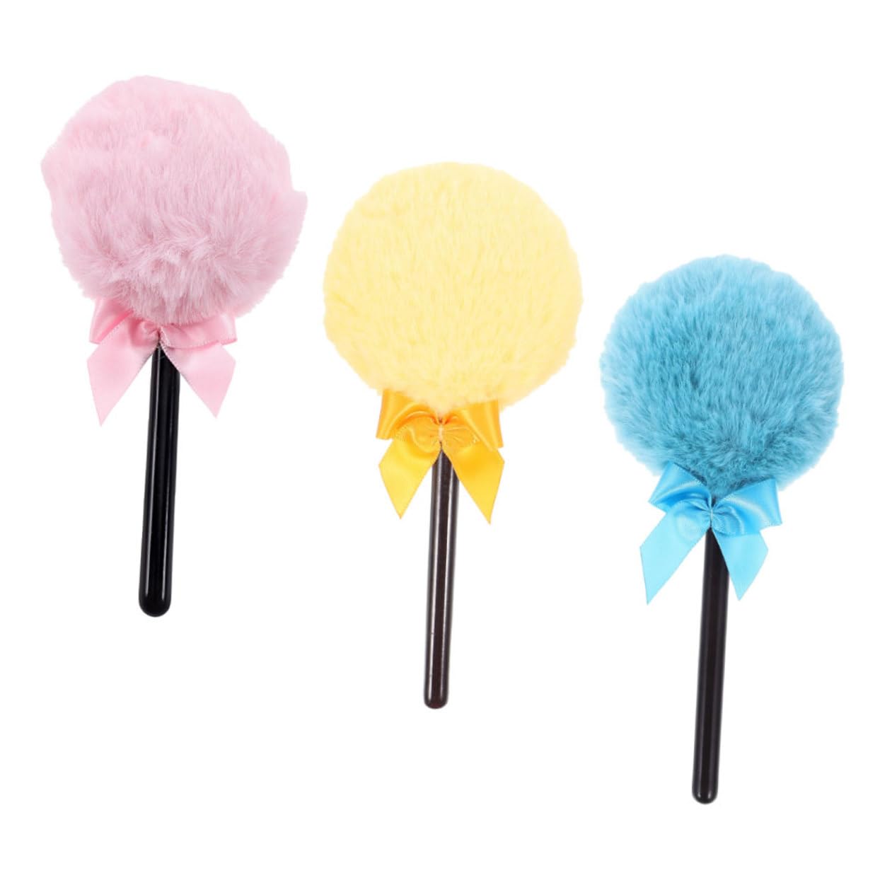 WRITWAA 3pcs Lollipop Handle Loose Powder Puff for Setting Makeup Brush Fleece Applicator Women's Blush Brush