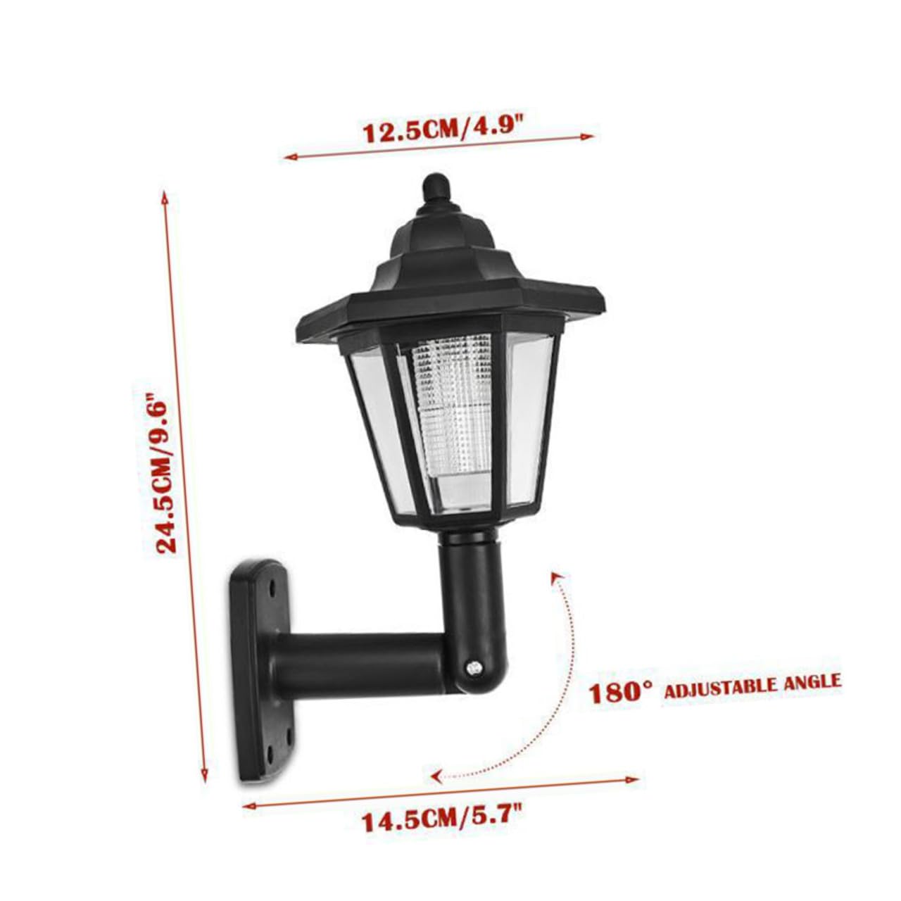 Toddmomy 2 Stück Solarbetriebene Sechseckige Wandleuchte Schwarz Wetterfeste Solar Wandlampe für Garten und Terrasse Platzsparende Außenleuchte mit Wandmontage