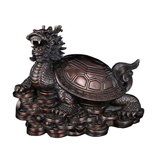 Sculpture Dragon Tortue en Laiton Vintage et Finition Antique