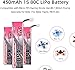 GNB 4pcs 450mAh 1S HV LiPo Battery JST-PH 2.0 3.8V 80C PowerWhoop mCPX Connector for EMAX Tinyhawk 2 Micro FPV Racing Drone (450mAh 1s)