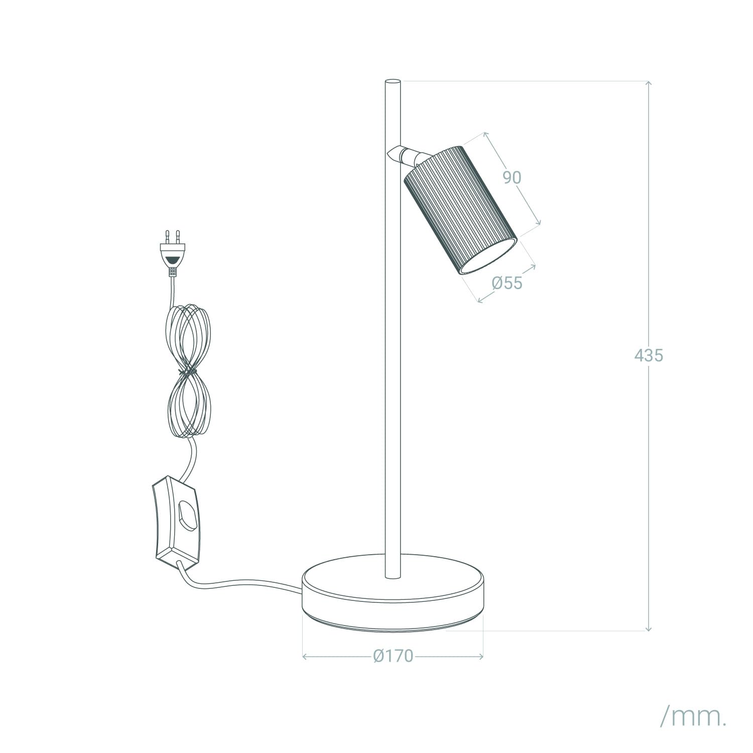 LEDKIA LIGHTING Lámpara de Mesa Aluminio Breixo Negro