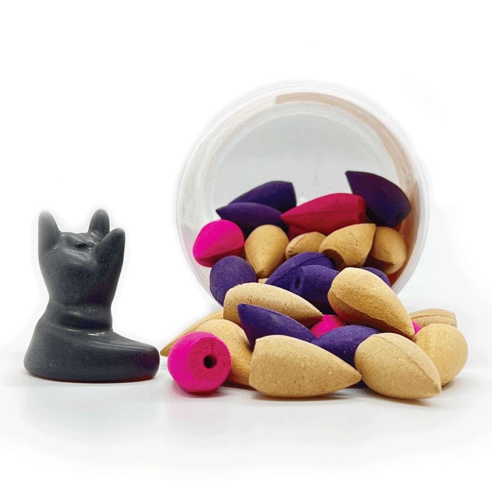 Quemador de incienso de cerámica Zen Buddies con efecto cascada para conos de sándalo 1