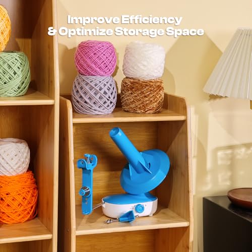 Image of Caydo A1 Max Electric Yarn Winder, 10oz Large Capacity Auto Yarn Spinner | Dual-Spring Strong Tension, Stepless Speed Smooth Yarn Cake Winding, Ideal Present for Knitting & Crochet Craft Lovers Blue