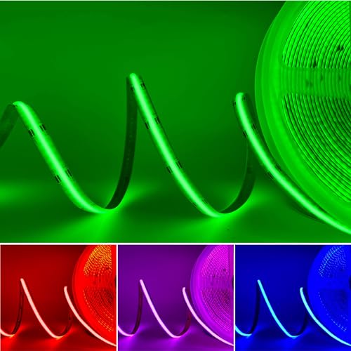 Image of GIDEALED 32.8ft Smart ZigBee RGB COB LED Strip Light 24V Kit,Require ZigBee 3.0 Hub Bridge,Support Hub APP /Alexa Echo Plus Voice Control Flexible LED COB Light Strip Dimmable,Color Changing RGB FCOB