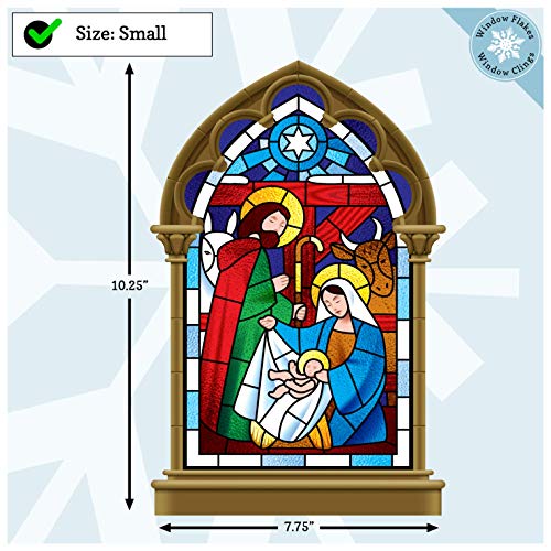 Christmas Window Clings - Nativity Window Clings Decorations - Reusable And Non-Adhesive Christmas Window Stickers - Holiday Window And Door Decor Decals - Small #TOP1