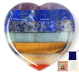 NUKAYAI Worry Stone Heart Heart Shaped Crystal Crystals and Healing for Anxiety 7 Chakra Stones Mental Health Depression Stress Meditation Accessories Anxiety Relief Items Valentine Gifts for Women