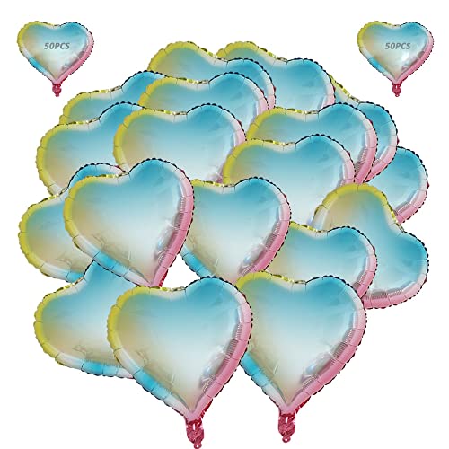 50PCS Romantischer Ballon, Luftballons für Hochzeit, Luftballons für Geburtstagsfeiern, Valentinstag Luftballons, Herz Folienballon, für Party, Geburtstag, Hochzeit, Verlobung Dekoration Cover