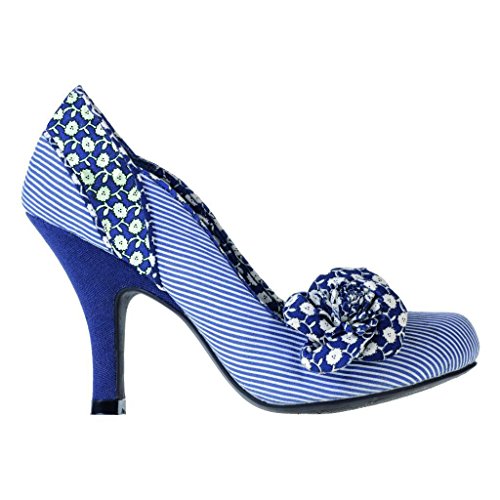 Chaussures et sac assortis Ruby Shoo bleus rayés blanc et noir taille 8 - 3