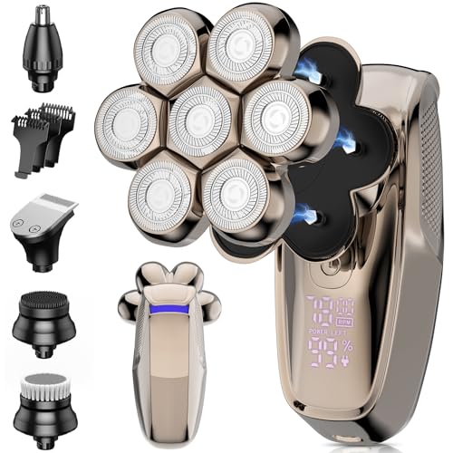 BarberBoss QR-2025 7D Bald Head Shaver For Men: Magnetic Rotary Shaver - View #3