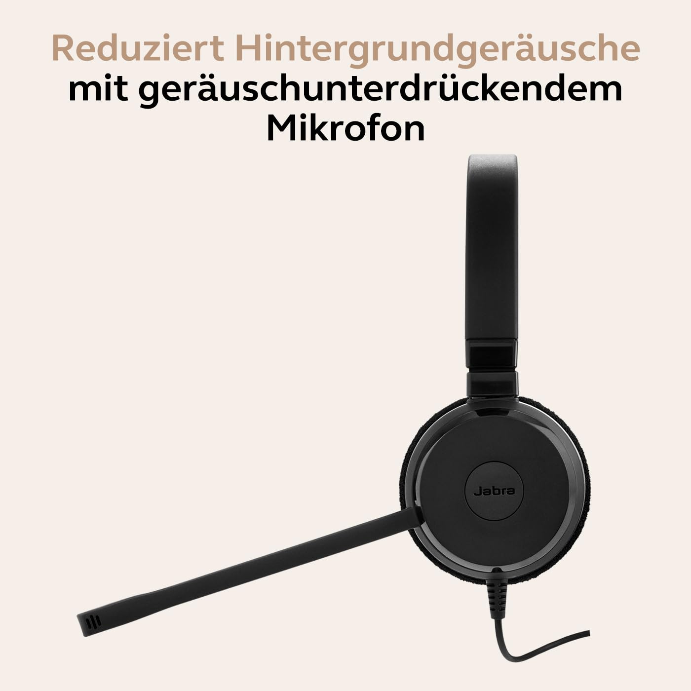 Jabra Evolve 20 Mono Headset - Microsoft Zertifizierte Kopfhörer für VoIP Softphone mit passiver Geräuschunterdrückung - USB-C/A - Schwarz