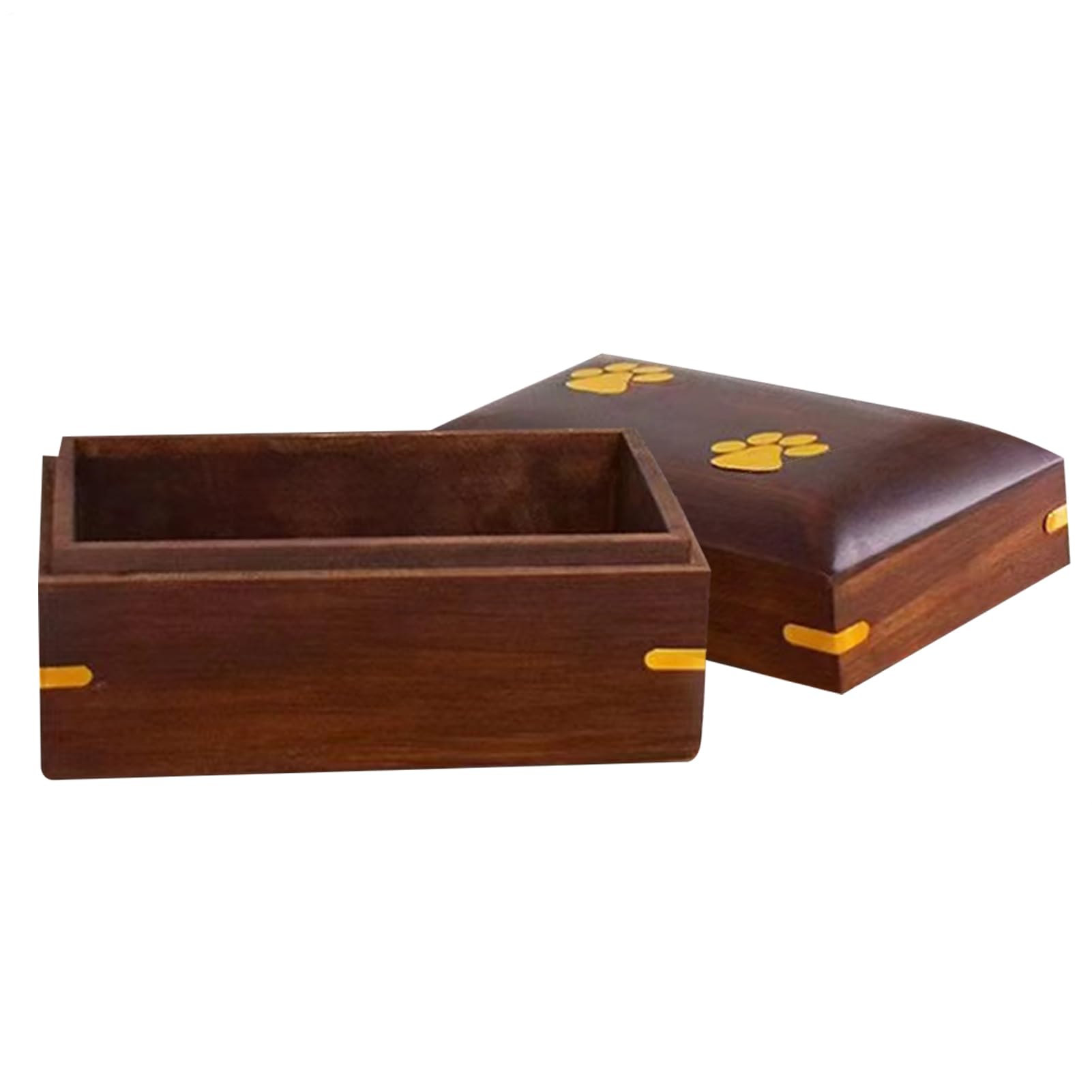 Pet Ashes Memory Box - Wooden Dog Cremation Urn, Paw Print Memorial Keepsake | Elegant Funeral For Ashes, Handmade Urns Loss Remembrance Display Case Home TRIBUTEd And Sympathy Gift Cremationbox