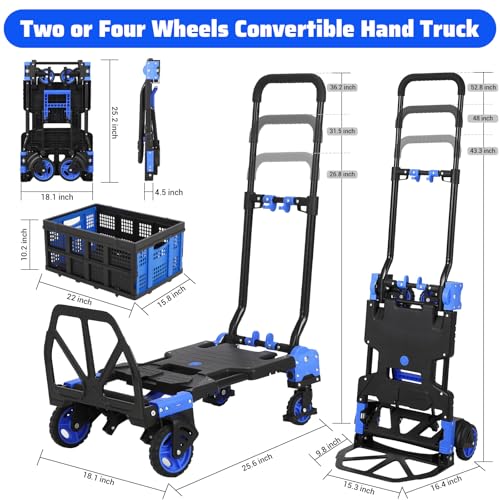 Carretilla plegable de mano con cesta 330 lb miniatura 4