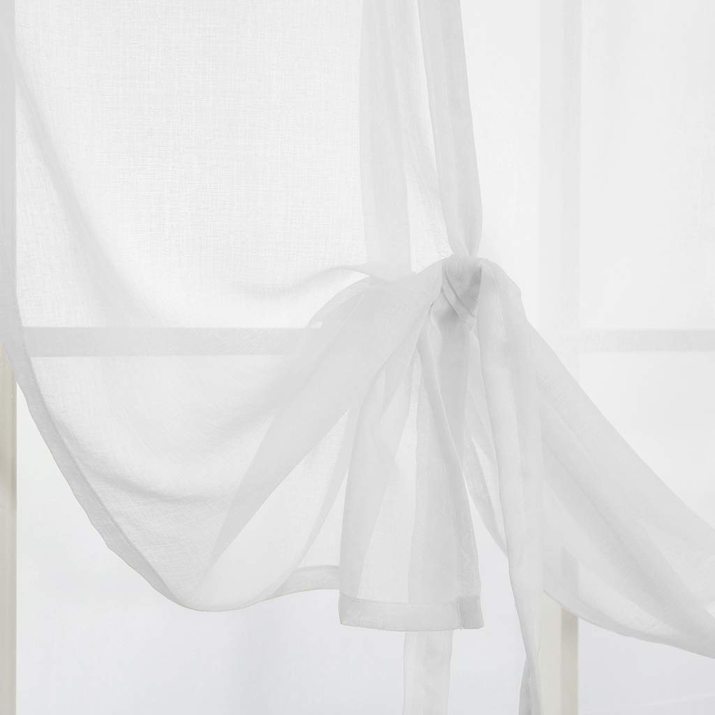 SIMPVALE 1 pezzo - Tenda a rullo in tulle traslucida, con tasca verticale per camera da letto, cucina, soggiorno, bianco, larghezza 120 x altezza 120 cm