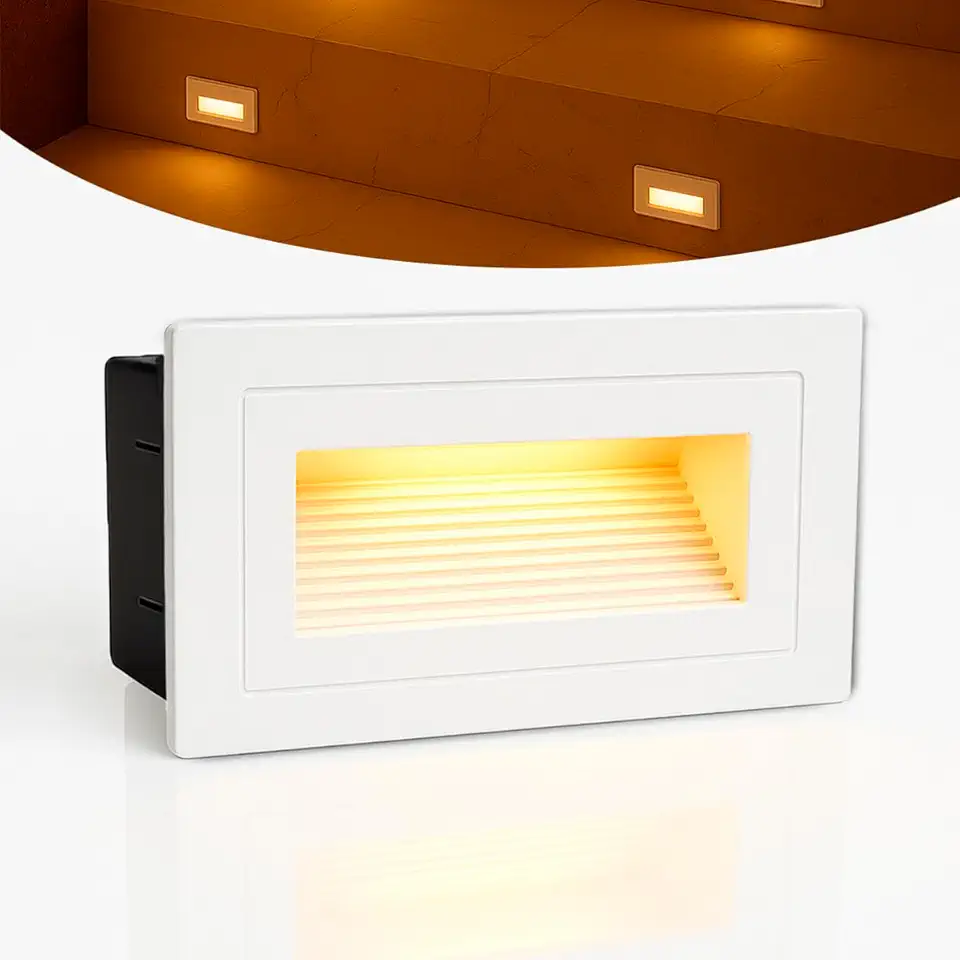 12 Balizador Externo Para Escada Parede Embutir LED 3000K Zan42