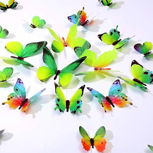 Image of SpecialYou Butterfly Wall Stickers for Home Decoration, Home Decor, Wall Decor Items for Living Room, Room Decoration Items, Stickers Sets - 12pcs (12, Green)