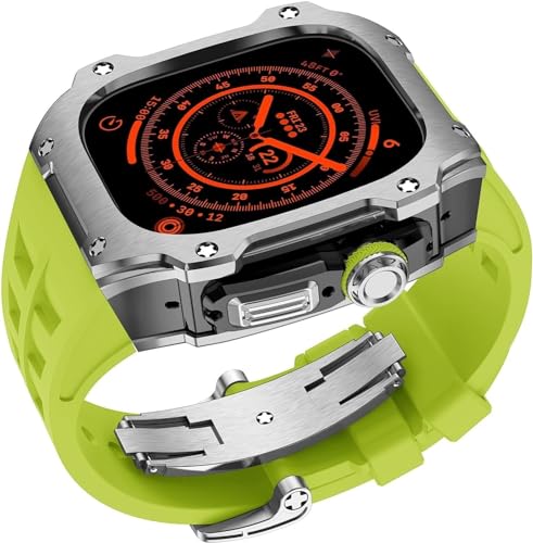 Bracelet de montre en acier inoxydable de 49 mm kit caoutchouc silicone Apple Watch Ultra 8